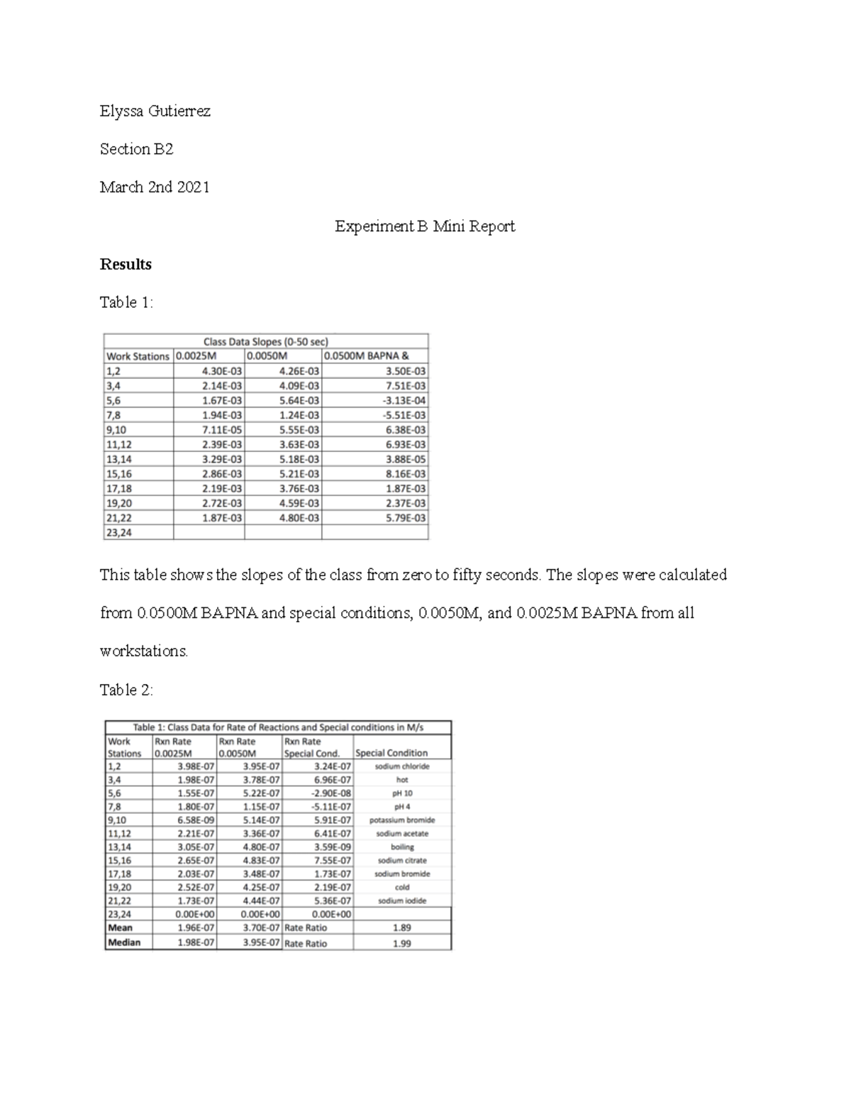 Lab B mini report - Grade: A - Elyssa Gutierrez Section B March 2nd ...