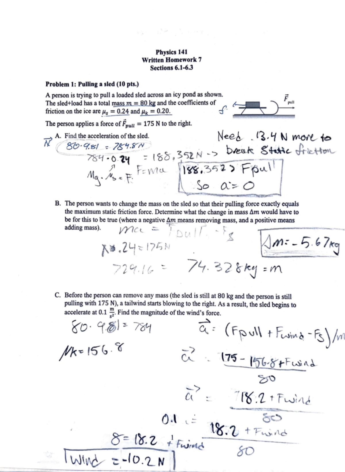 Physics Week 7 - 100% Graded Assignment For The Homework - Problem 1 