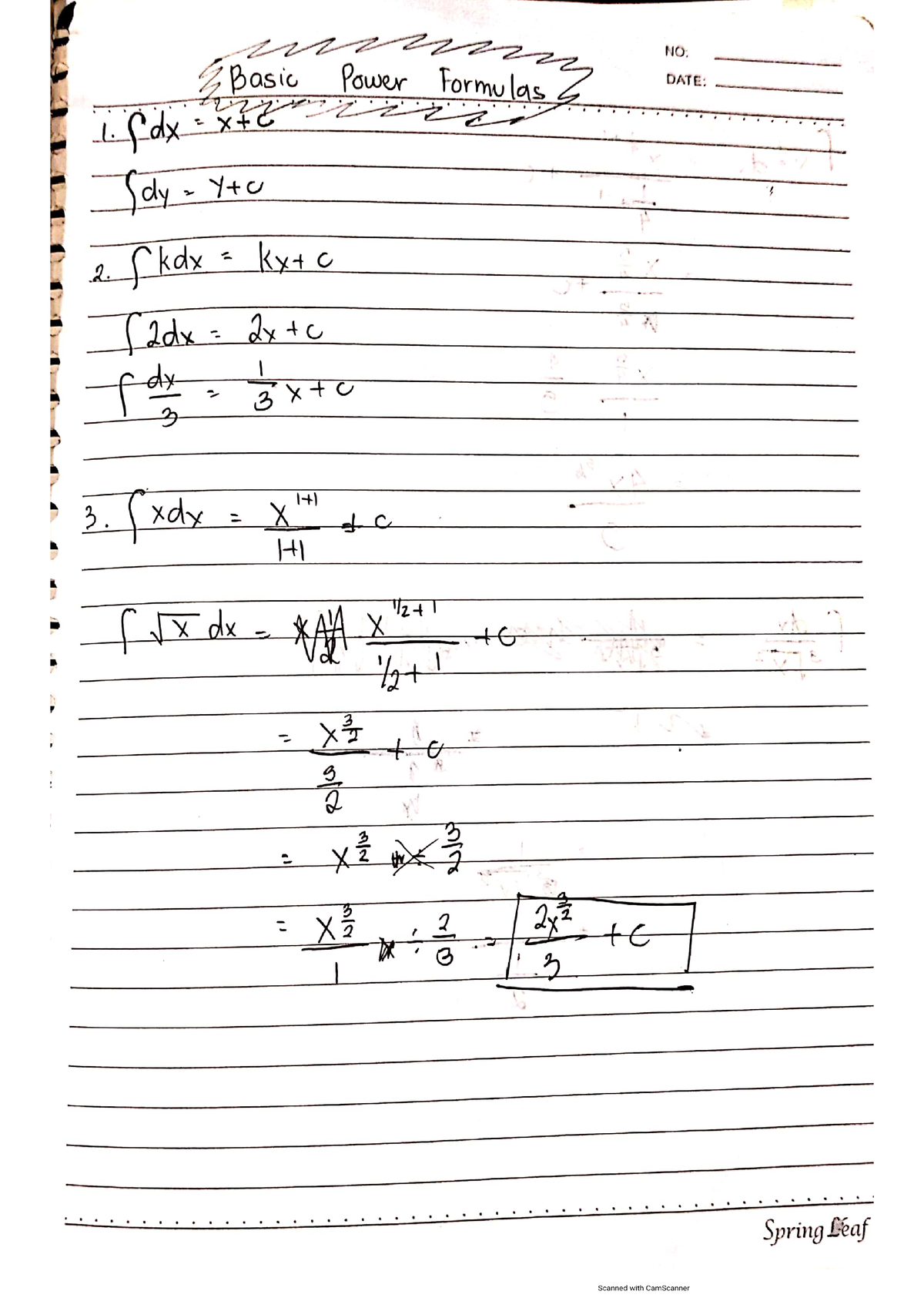 Basic Power Formulas - Notes - Calculus 1 - Studocu