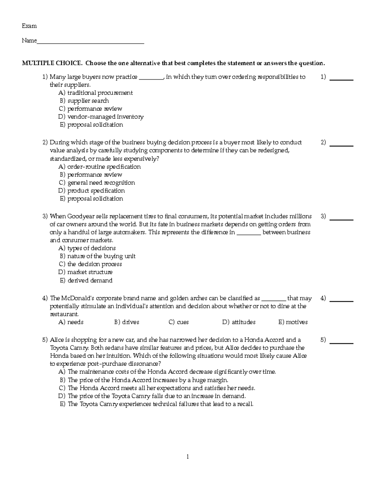 Chap 05 Test bank - Exam Name ...