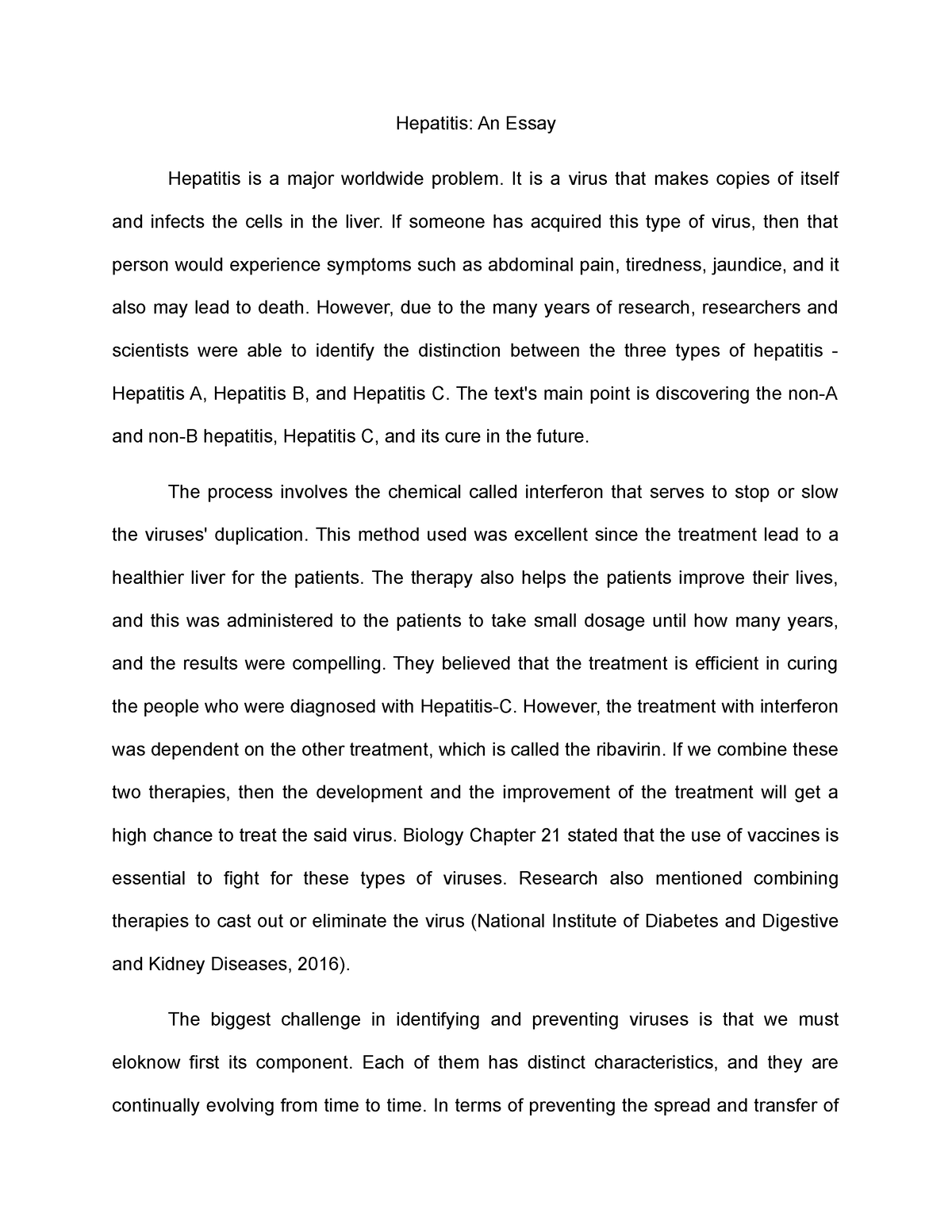 hepatitis essay conclusion