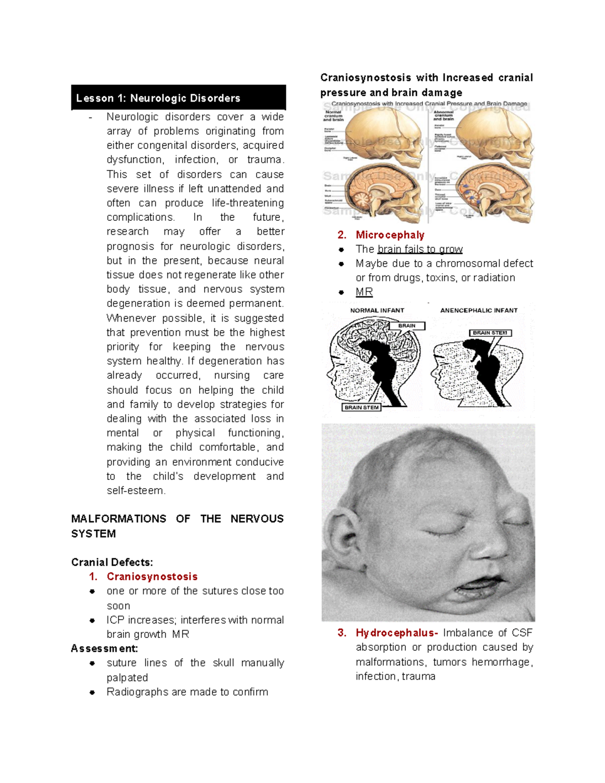 MCN M7 Finals - Nursing Notes - Lesson 1: Neurologic Disorders ...