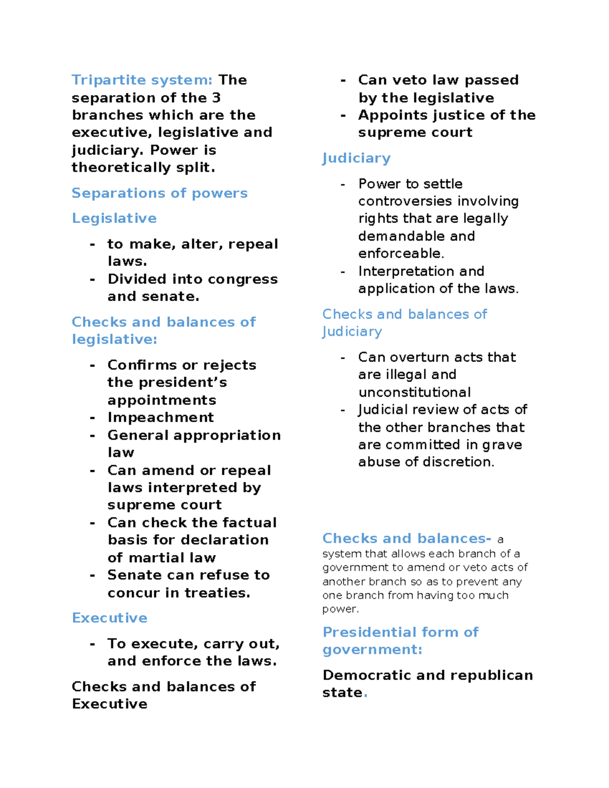 STAT CON 6TH Session - read - Tripartite system: The separation of the ...