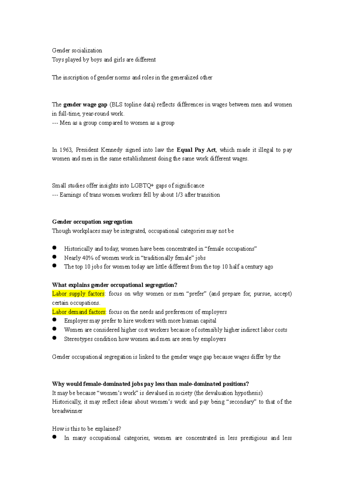 Gender socialization - SOC 1001 notes - Gender socialization Toys ...