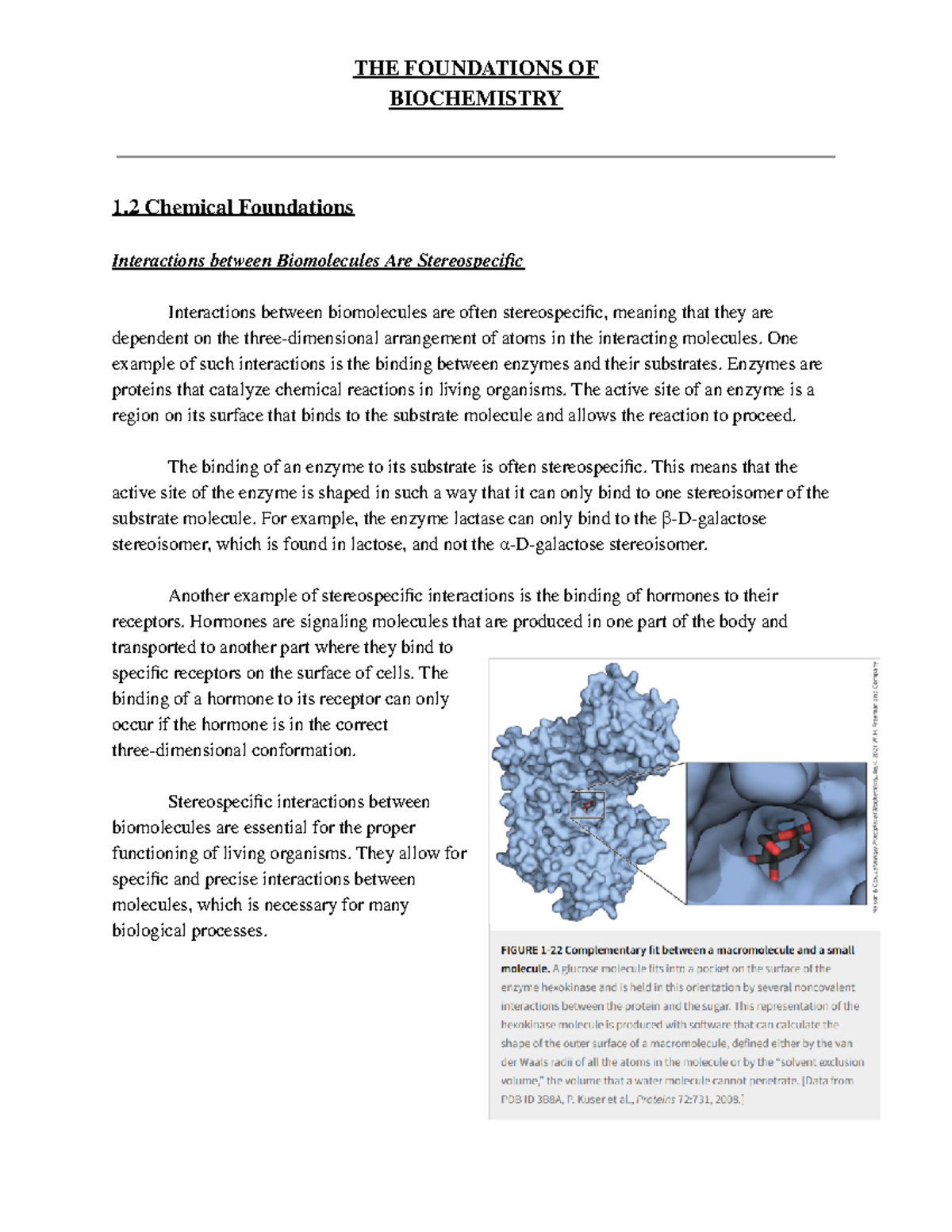 Interactions between Biomolecules Are Stereospecific THE FOUNDATIONS