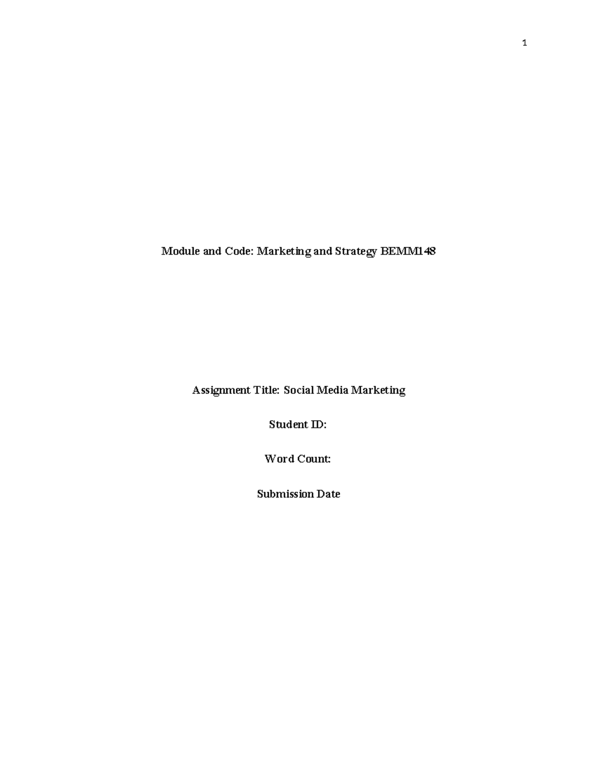OZ011 social media marketing - Module and Code: Marketing and Strategy ...