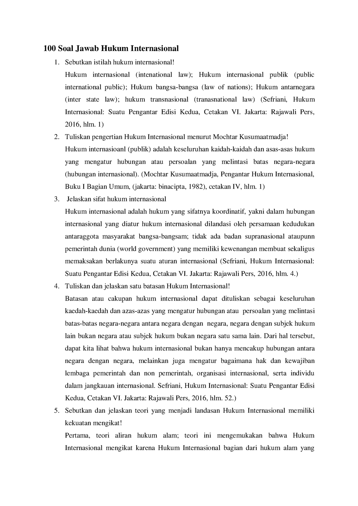 100 SOAL Jawab Hukum Internasional - 100 Soal Jawab Hukum Internasional ...