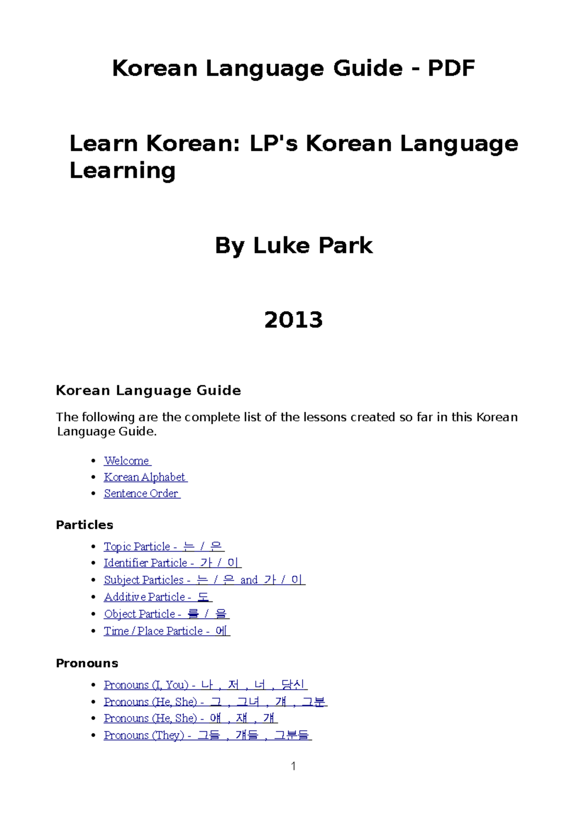 Korean Language Guide Pdf Learn Korean L Welcome Korean Alphabet