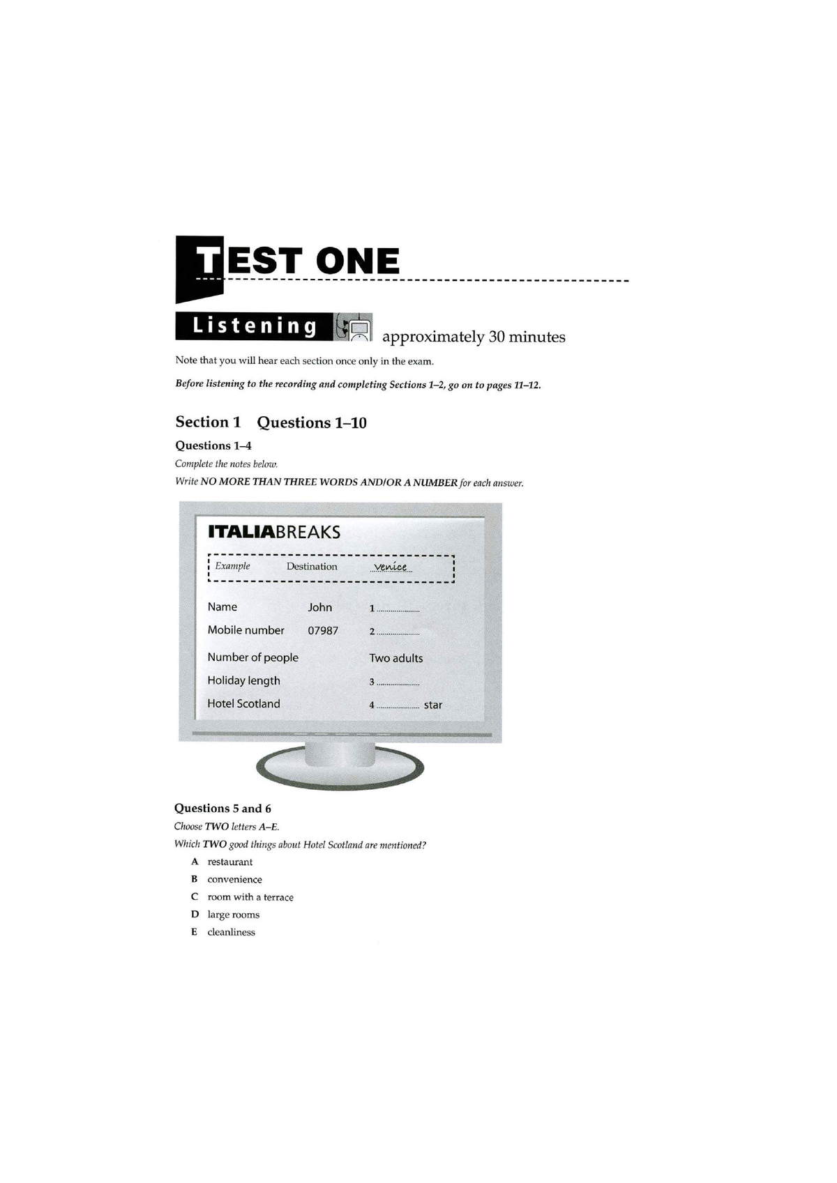 ielts testbuilder 2 listening test 4