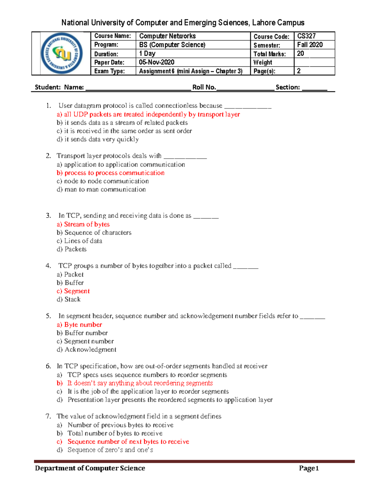 Computer Networking a topdown approach 6th ed Chapter 3 Quiz ...