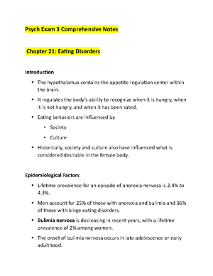 Psych Nursing 349 Ex 1 Comprehensive Notes - Mental Health Psych ...