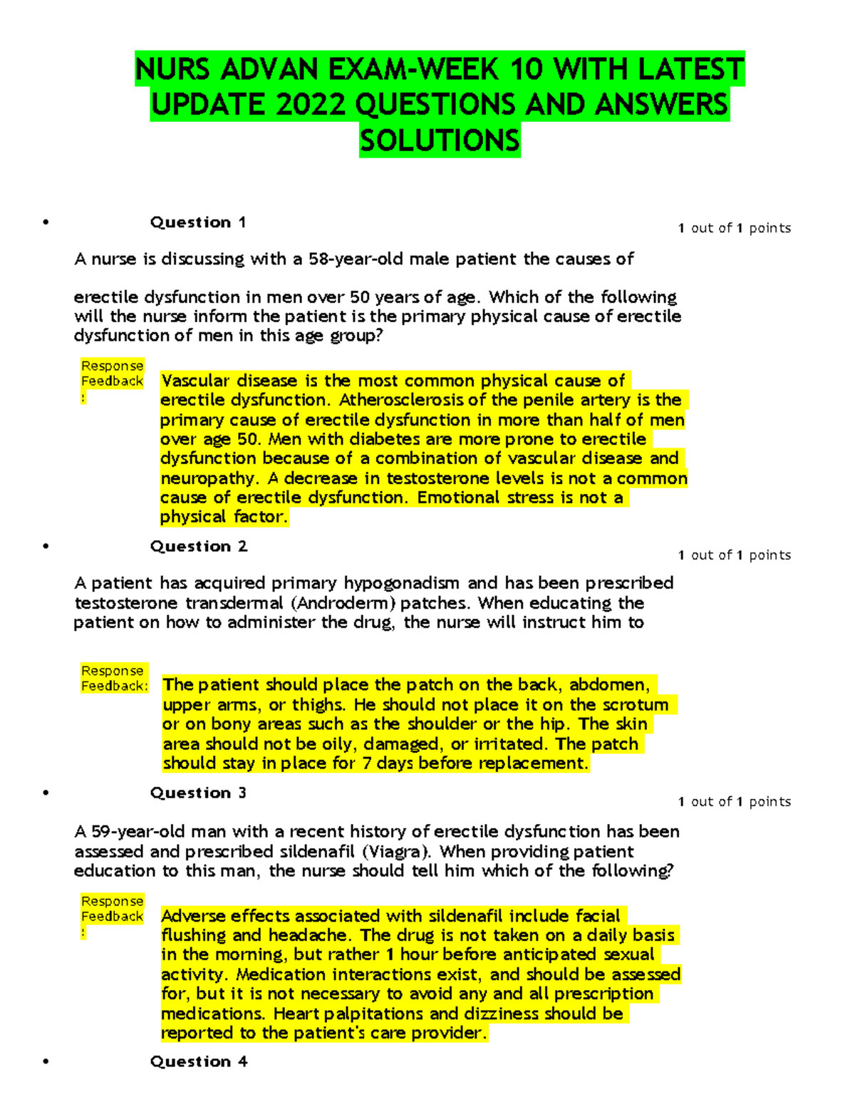 Advanced Pharm Week 10 Quiz - UPDATE 2022 QUESTIONS AND ANSWERS ...