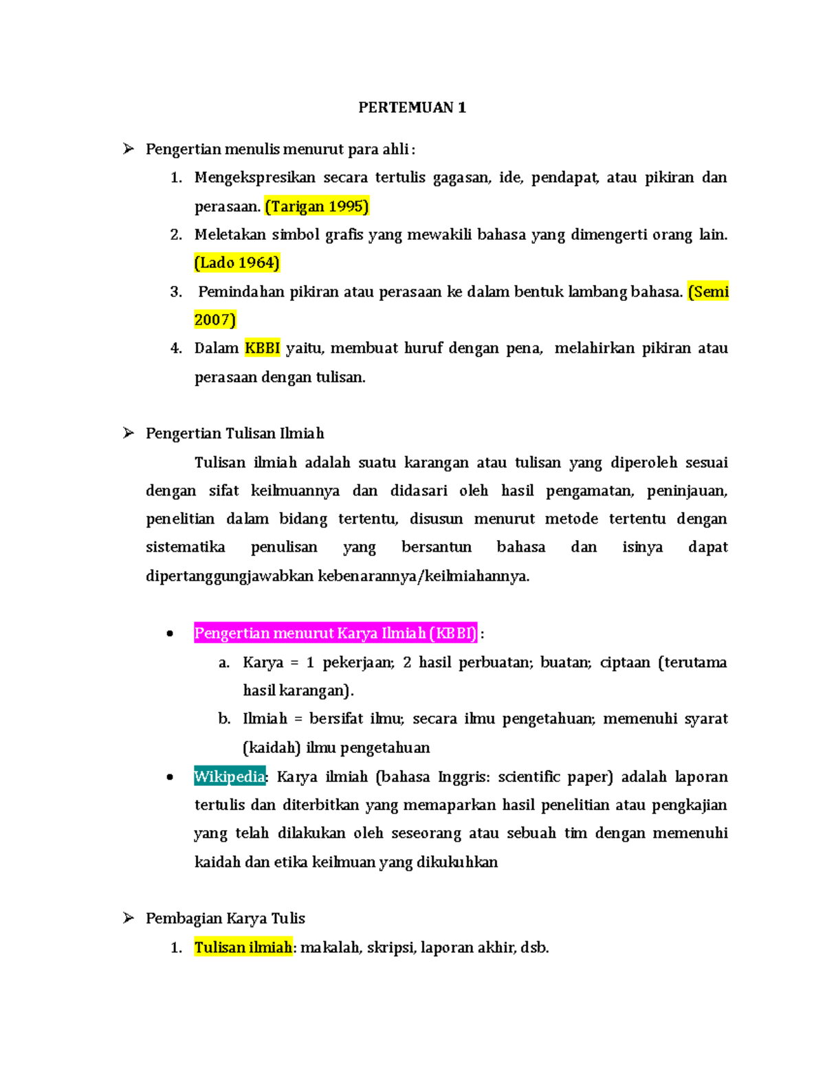 Teknik Penulisan Ilmiah Part I - PERTEMUAN 1 Pengertian Menulis Menurut ...