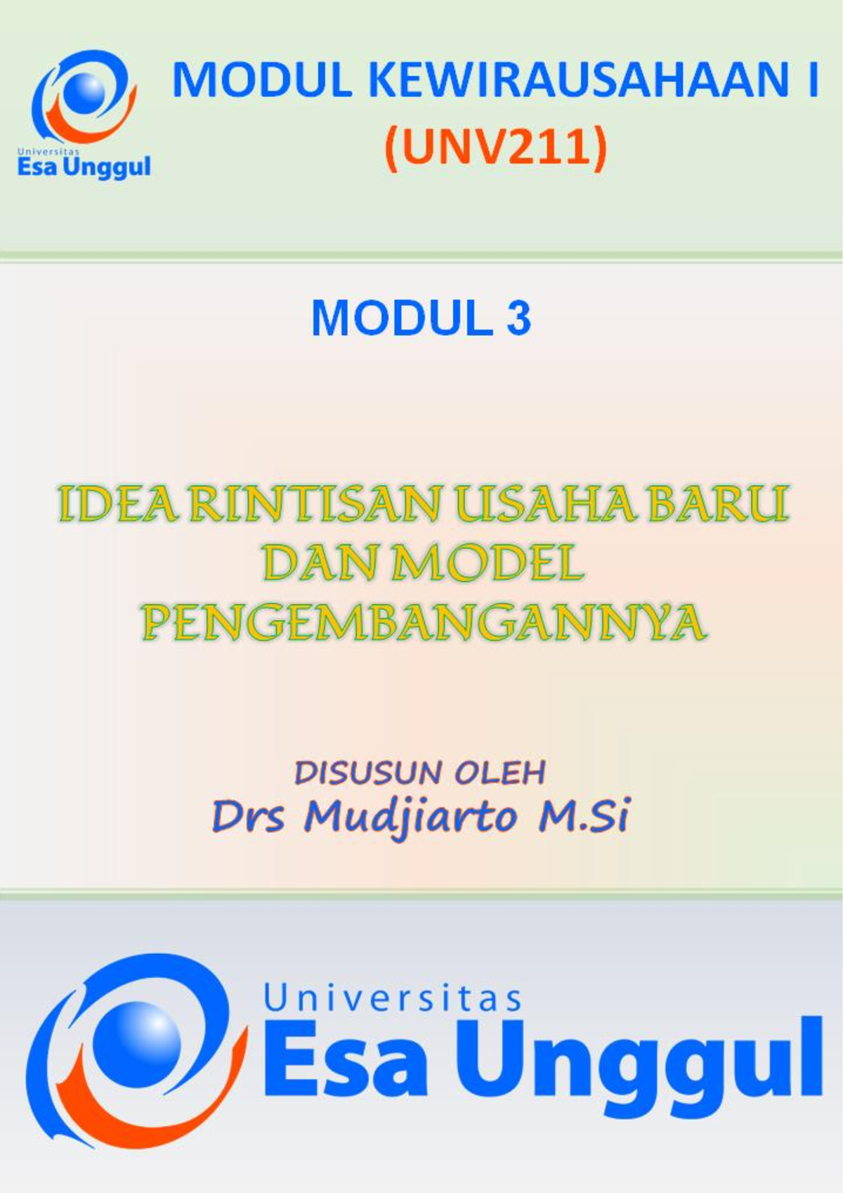 UNV211 3 Modul Kewirausahaan - Universitas Esa Unggul Universitas Esa ...