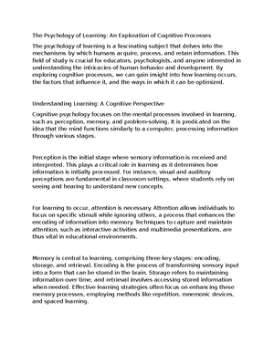 Lecture 9 Notes - Dr. Mandy Wintink - Lecture 9- Escape, Avoidance and ...