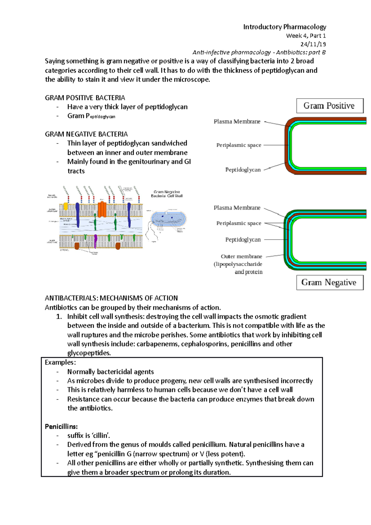 Week 4, Part 1B - Week 4 lecture notes - Pharmacology - Introductory ...
