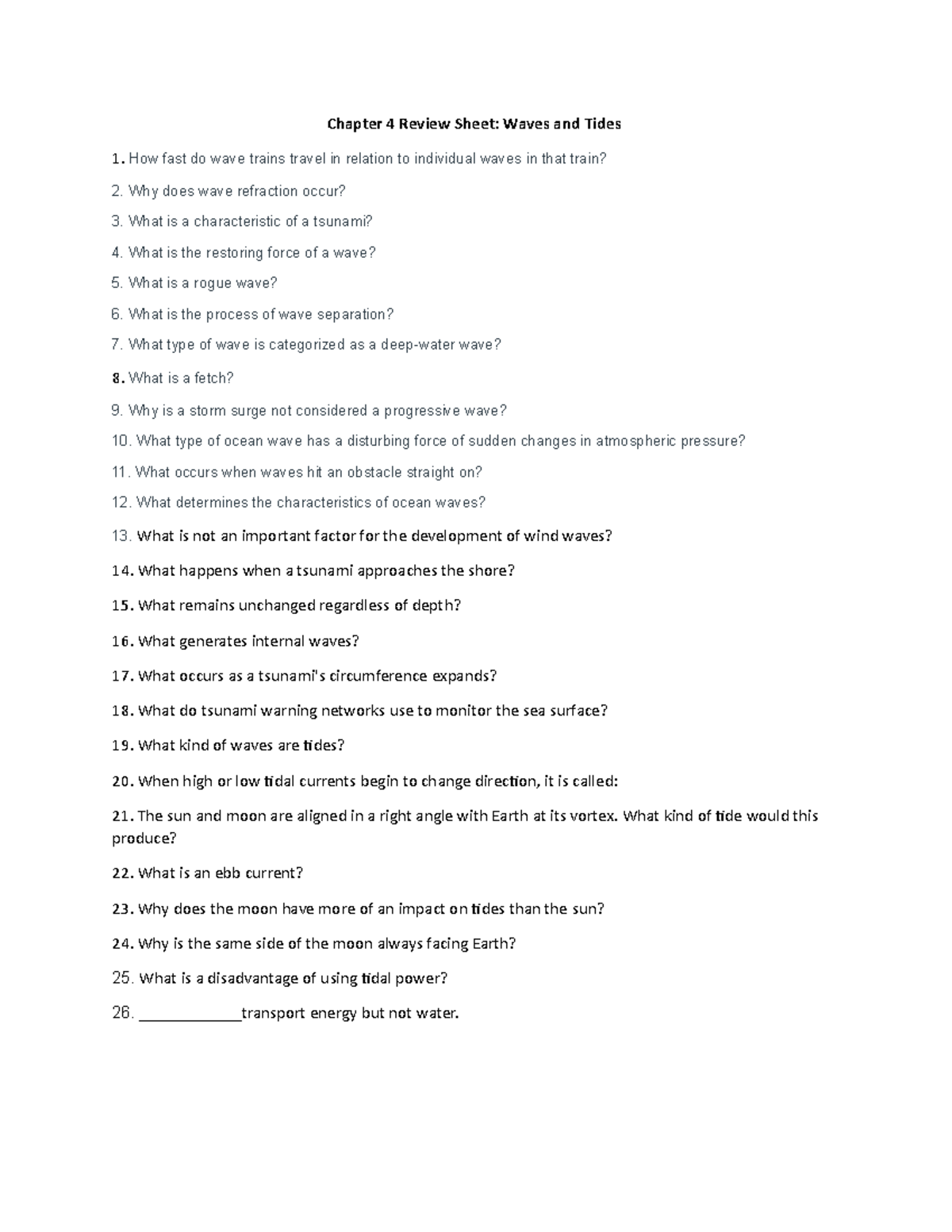 Chapter+4+Review+Sheet+ copy - Chapter 4 Review Sheet: Waves and Tides ...