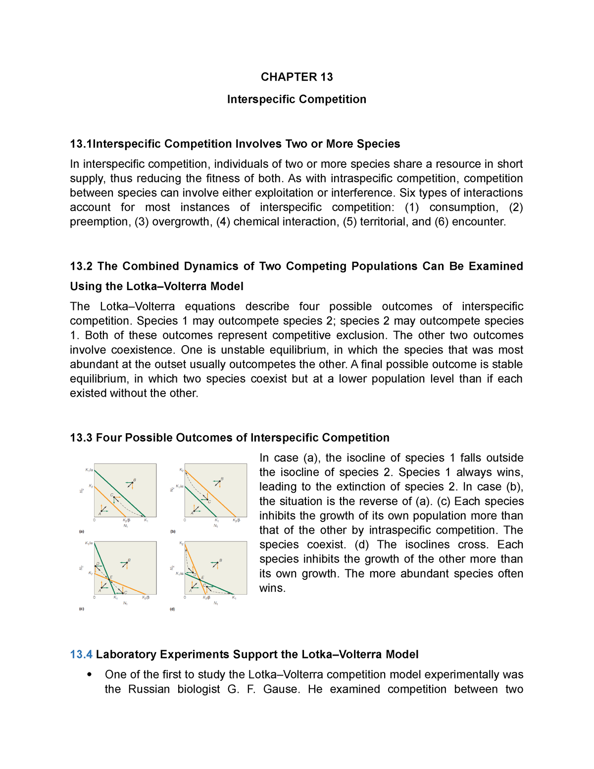 Chapter 13 - Interspecific Competition - CHAPTER 13 Interspecific ...