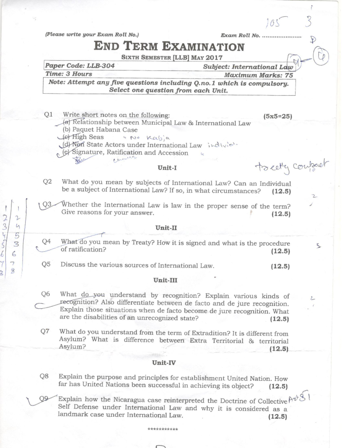 Exam 5 July 2018, Questions - BBA LLB - Studocu