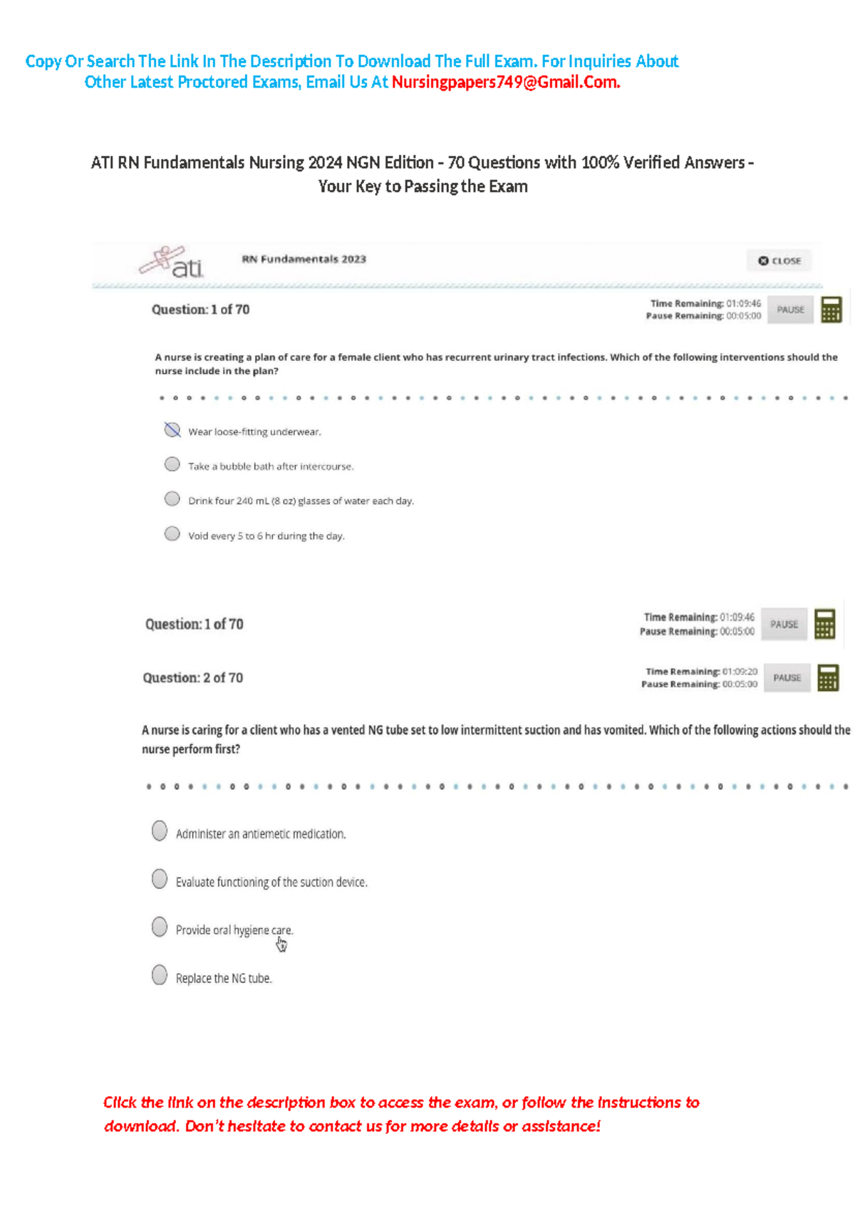 ATI RN Fundamentals Nursing 2024 NGN Edition - 70 Questions with 100% ...