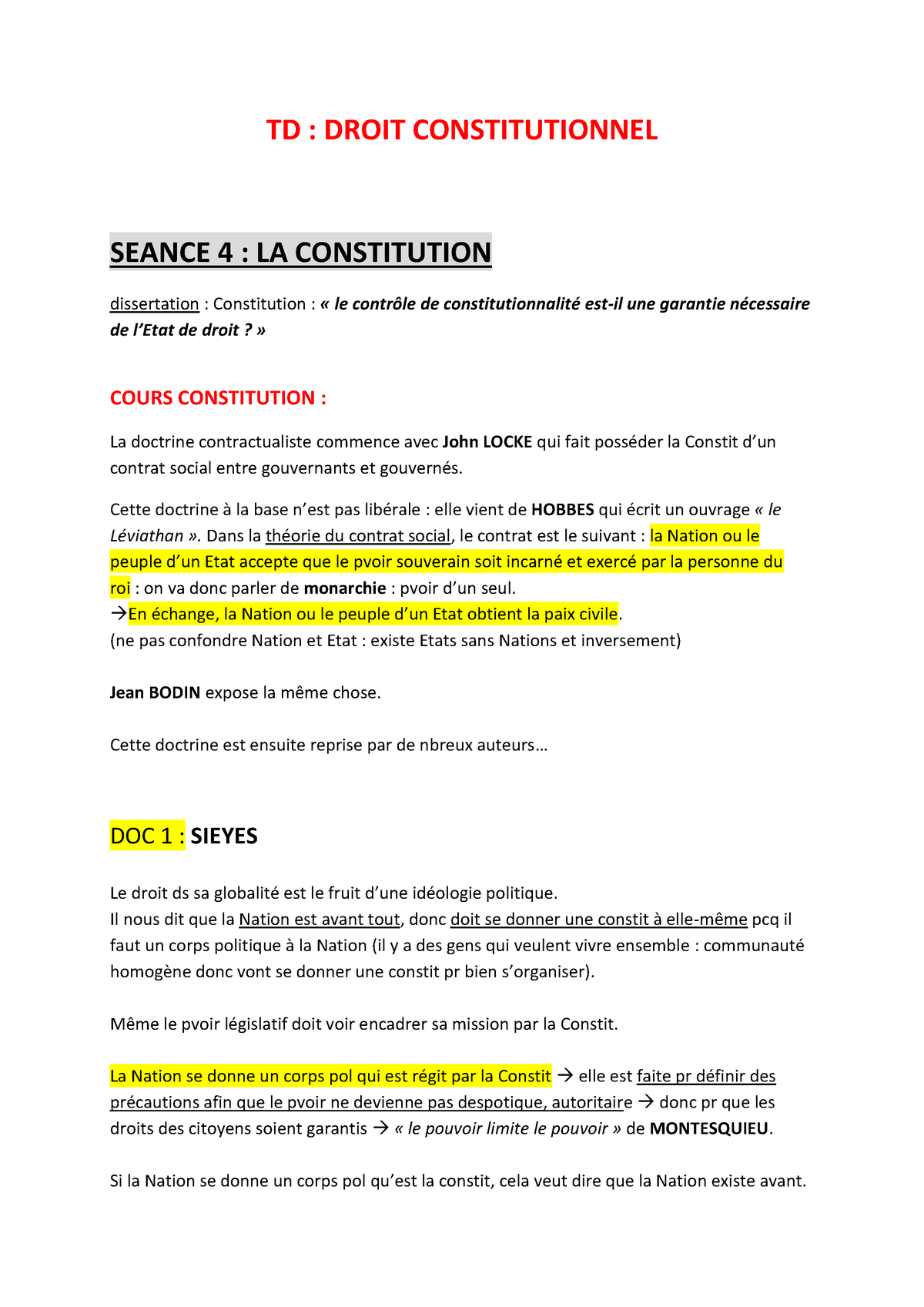 la definition de la constitution dissertation