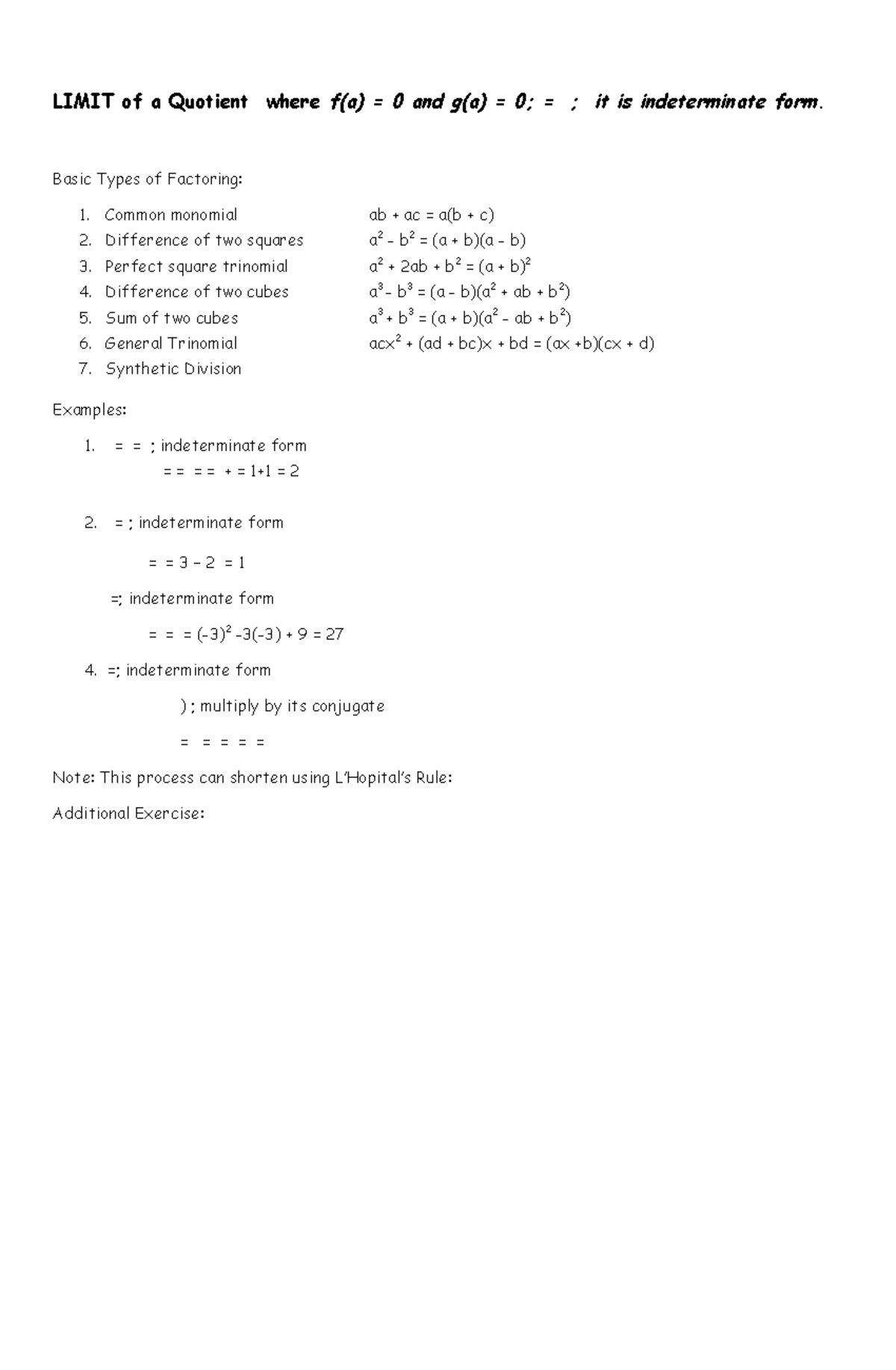 limit-of-transcendental-limit-of-a-quotient-where-f-a-0-and-g-a