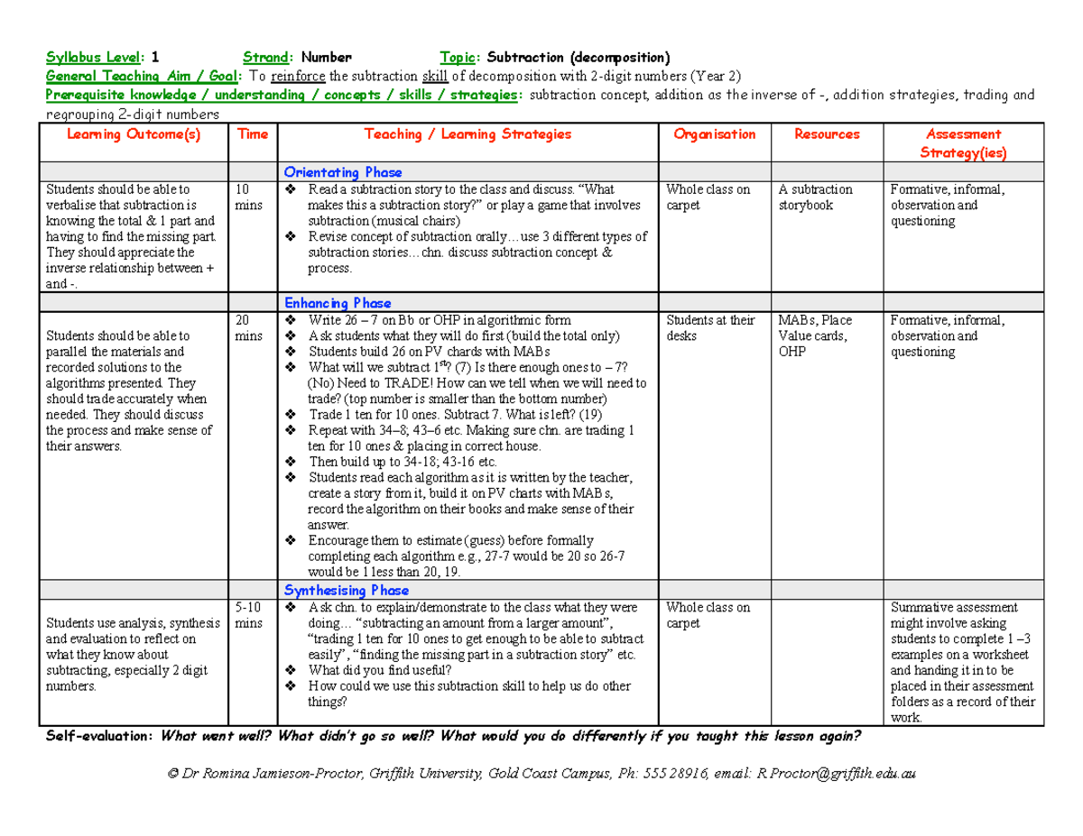 Seminar assignments - assignment 1 part 3 lesson plan example ...