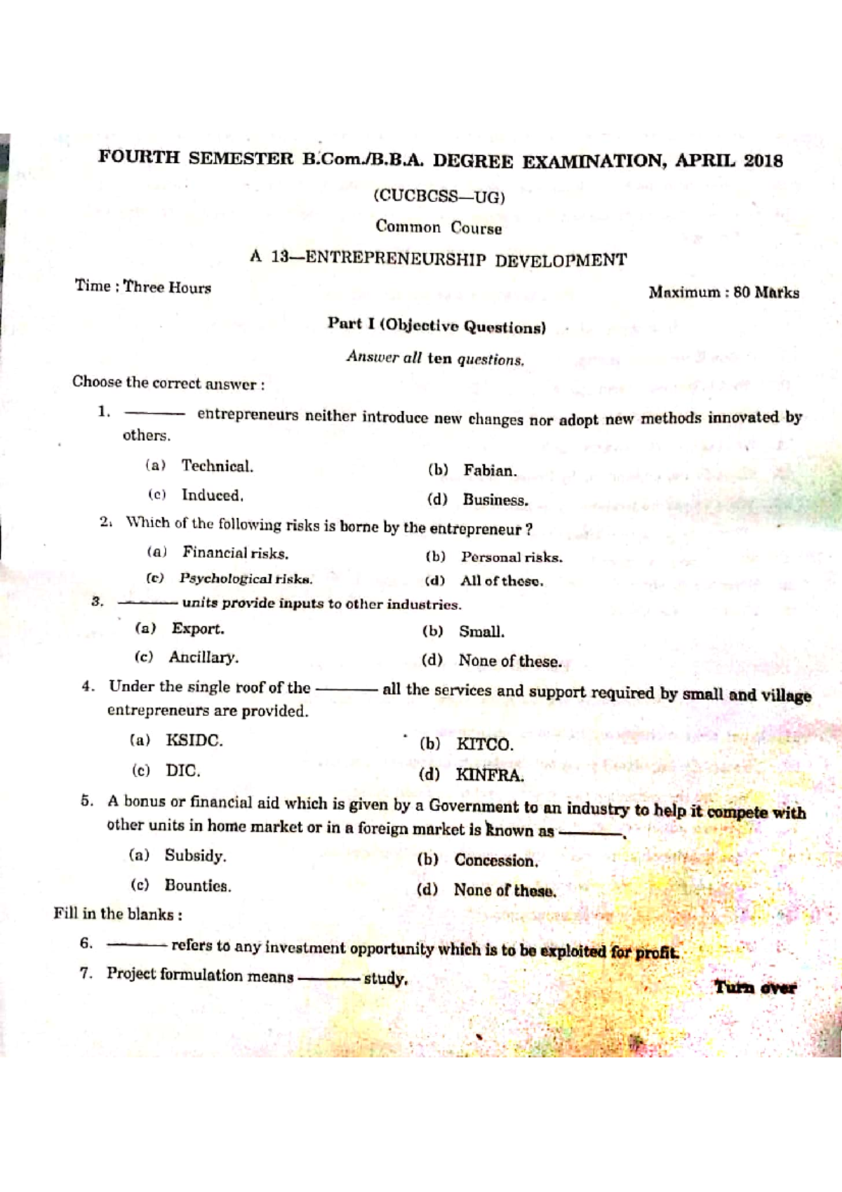 BCom EDP 2018 Question Paper - Professional business skills - Studocu
