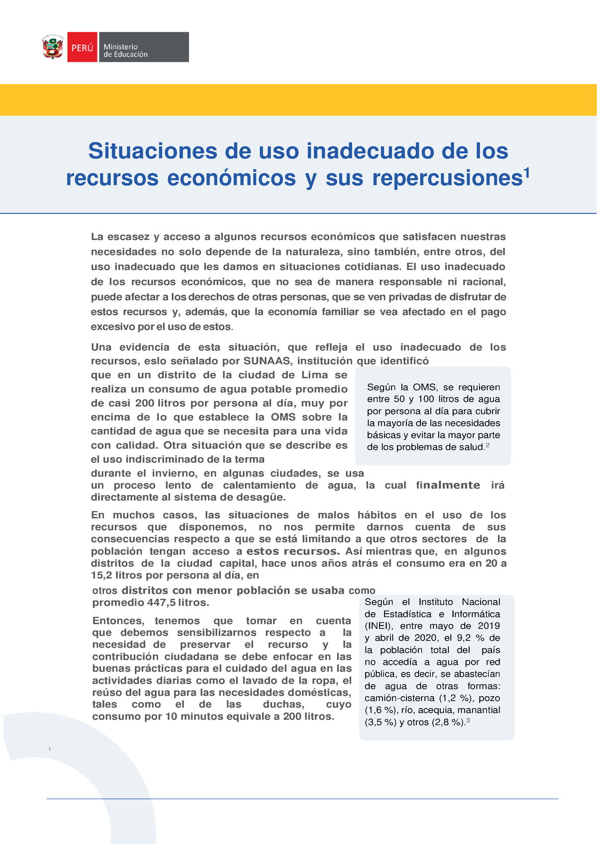 Situaciones De Uso Inadecuado De Los Recursos 5to Año - Según La OMS ...