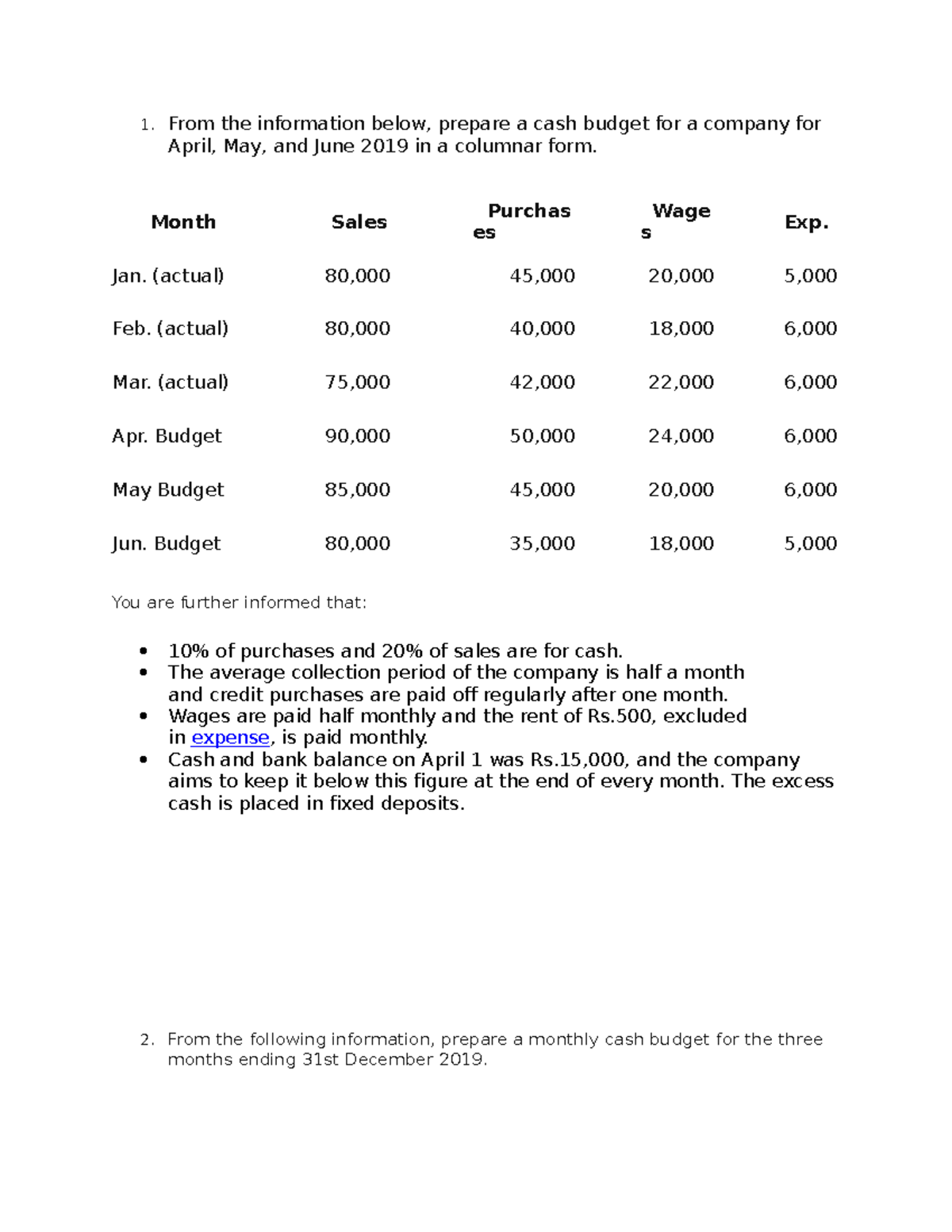 cash-budget-from-the-information-below-prepare-a-cash-budget-for-a