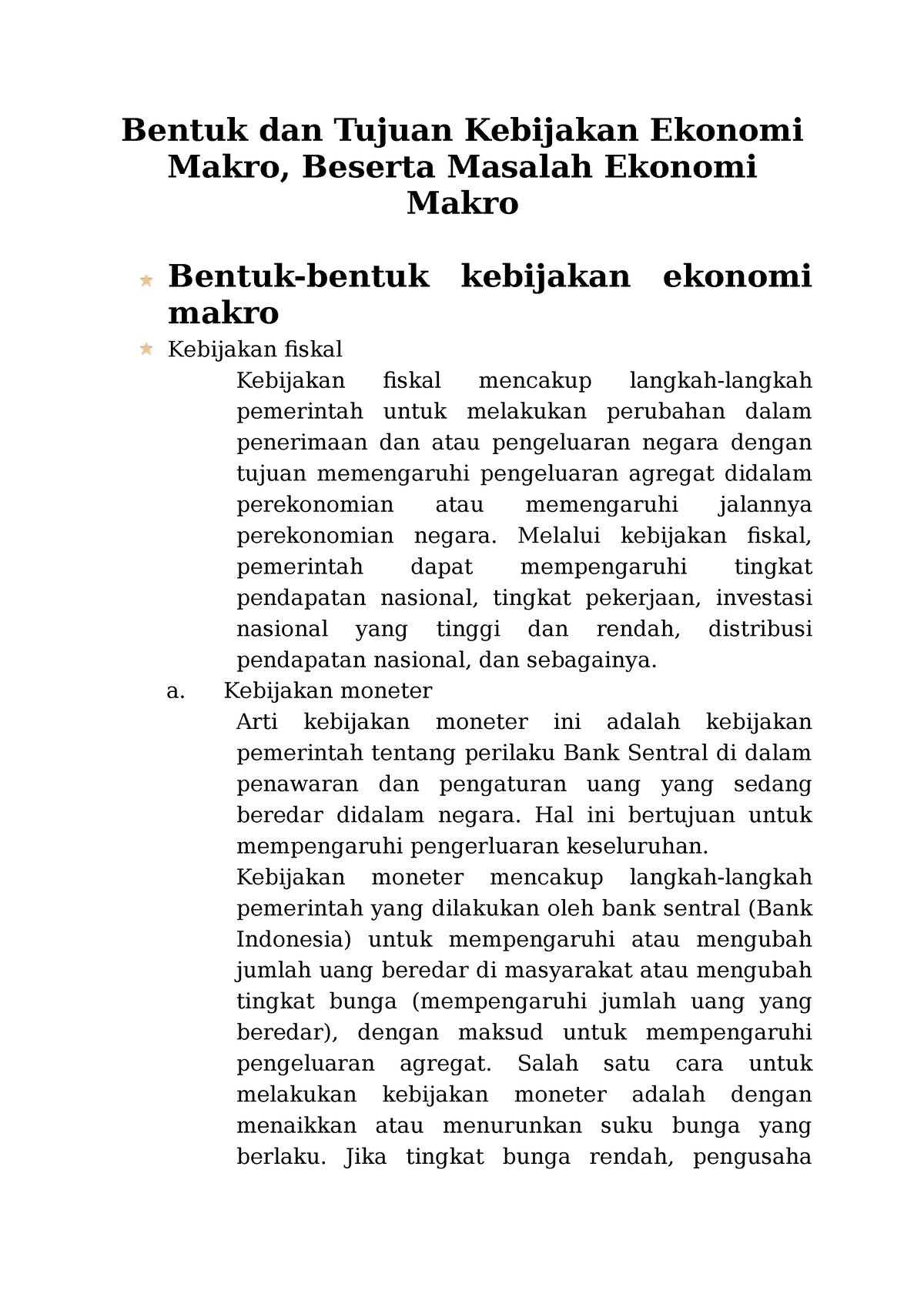 Bentuk Dan Tujuan Kebijakan Ekonomi Makro, Beserta Masalah Ekonomi ...