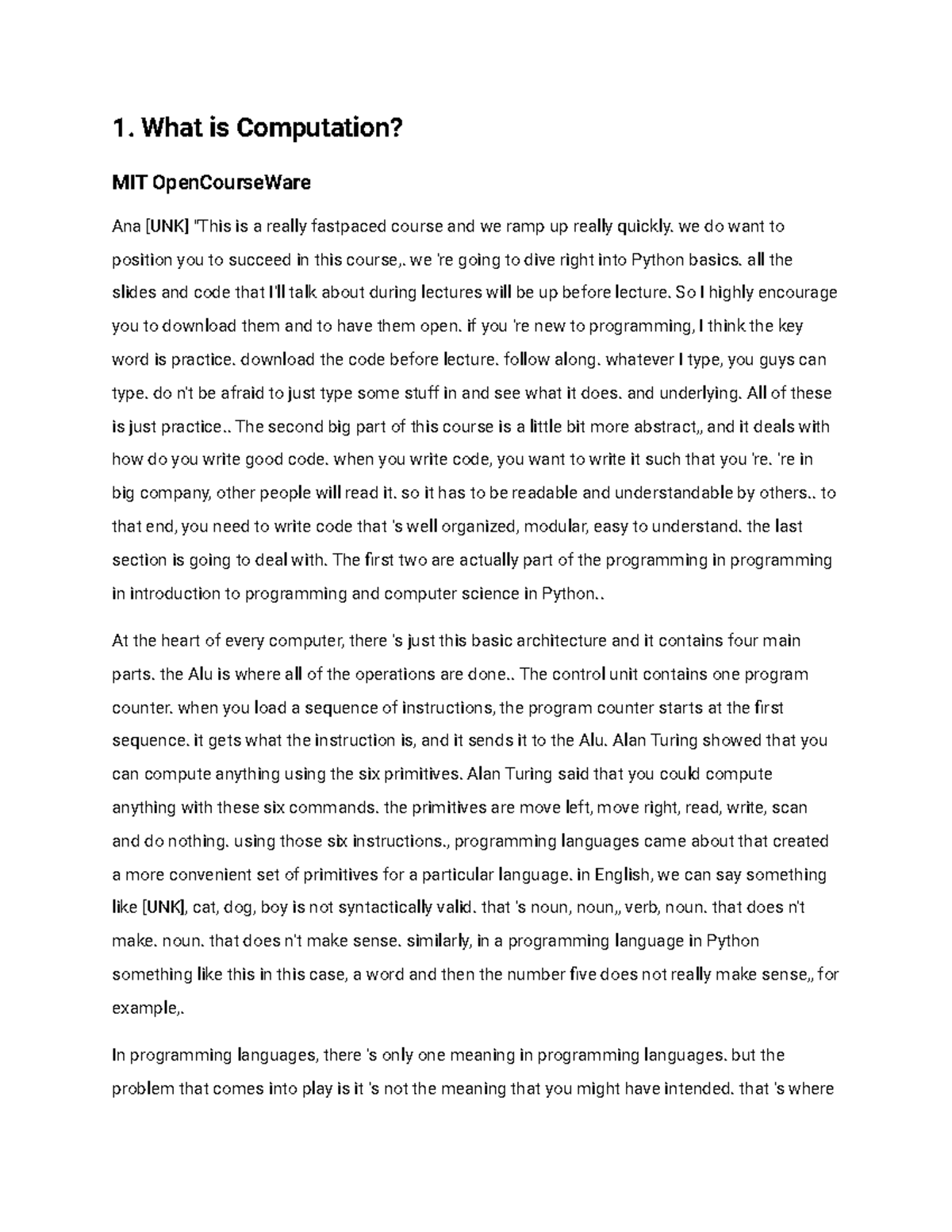 Software Engineering 10 - 1. What is Computation? MIT OpenCourseWare ...