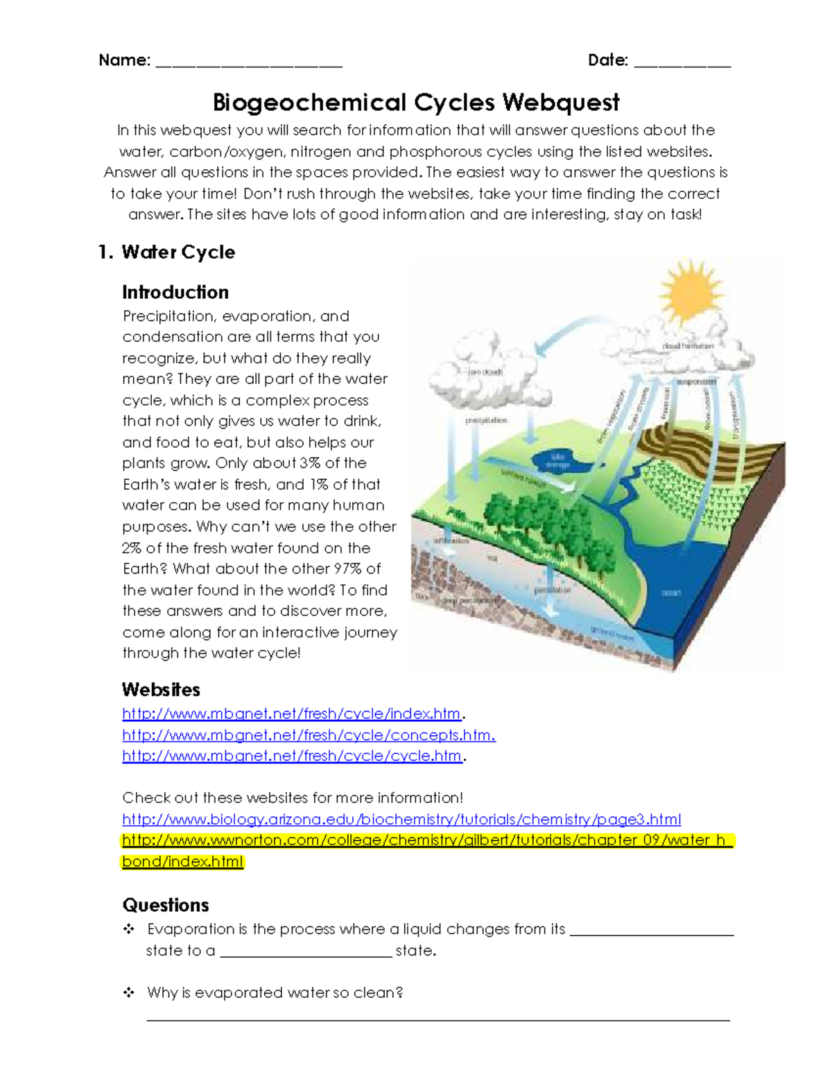 Biogeochemical+Cycles+Webquest - - Studocu