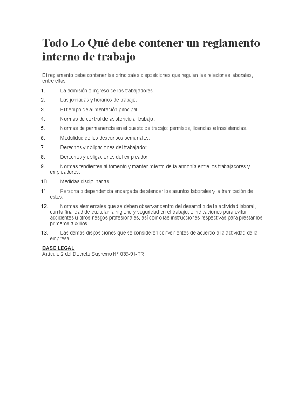 Todo Lo Qué debe contener un reglamento interno de trabajo - Todo Lo ...