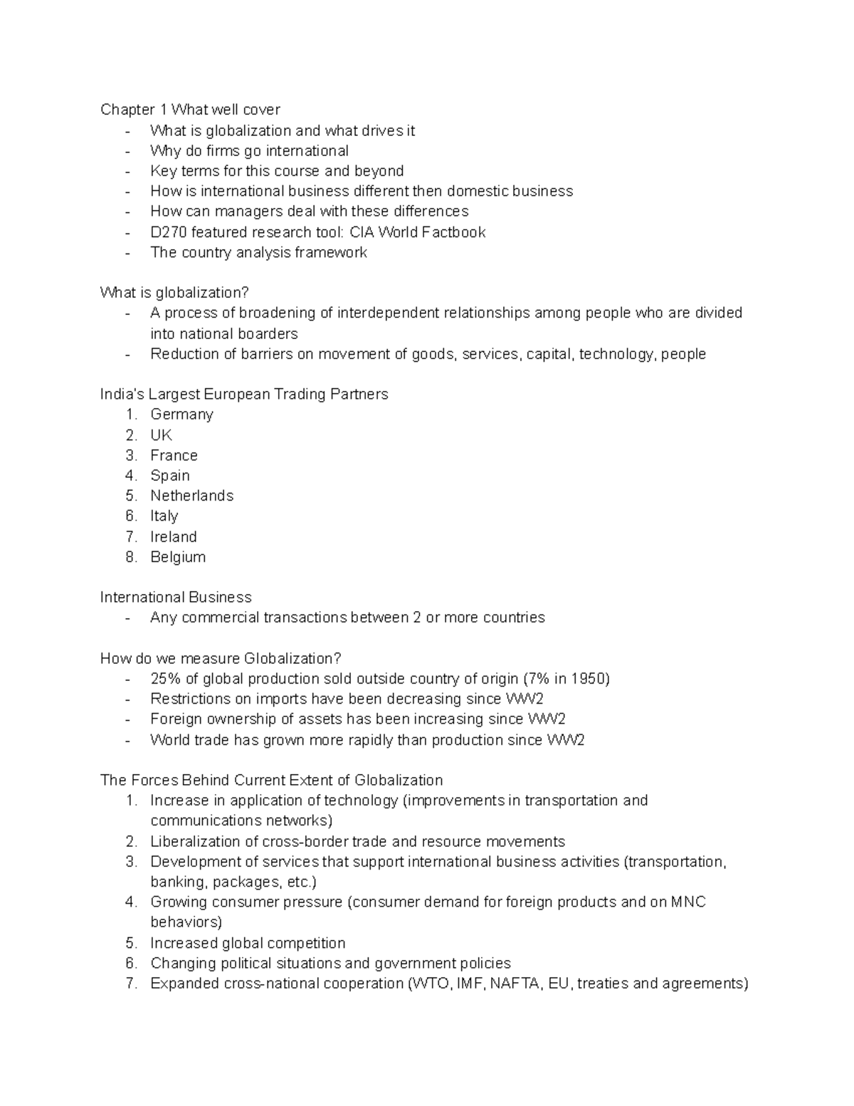 D270 Midterm Notes - Chapter 1 What Well Cover - What Is Globalization ...