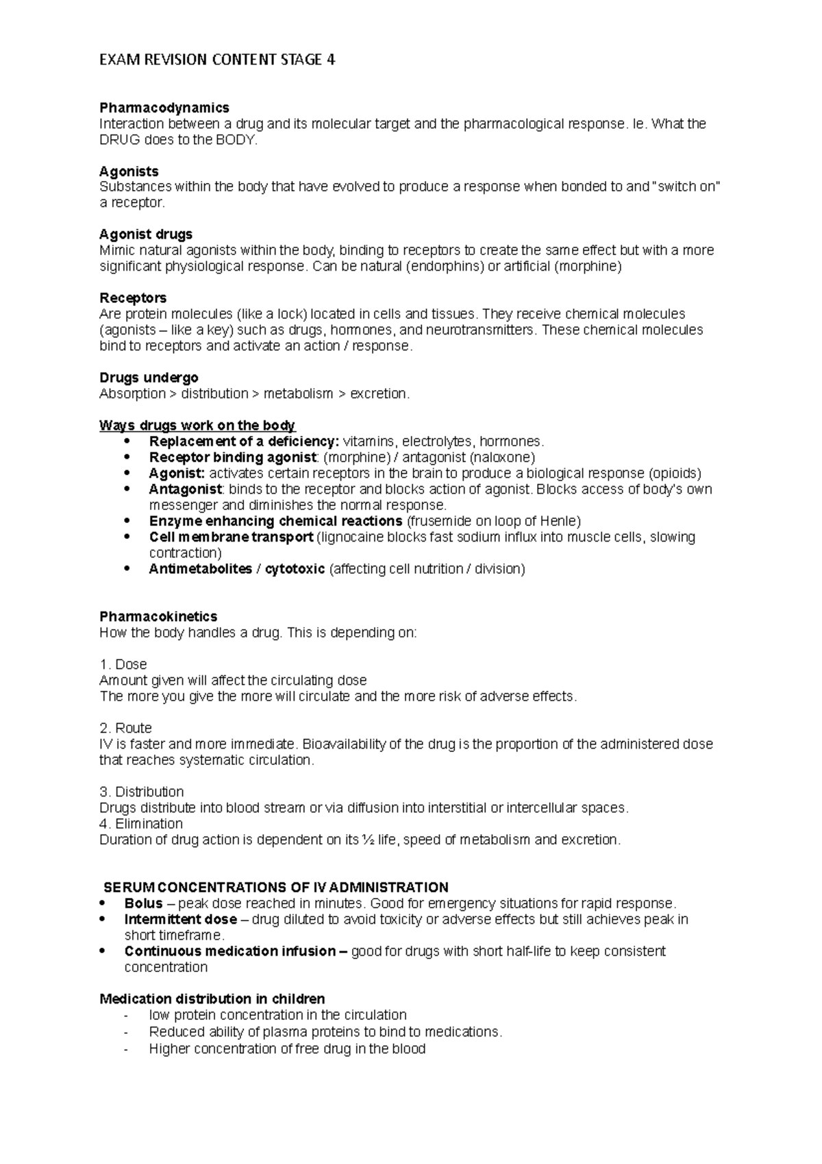 Medication Exam Review - Pharmacodynamics Interaction between a drug ...