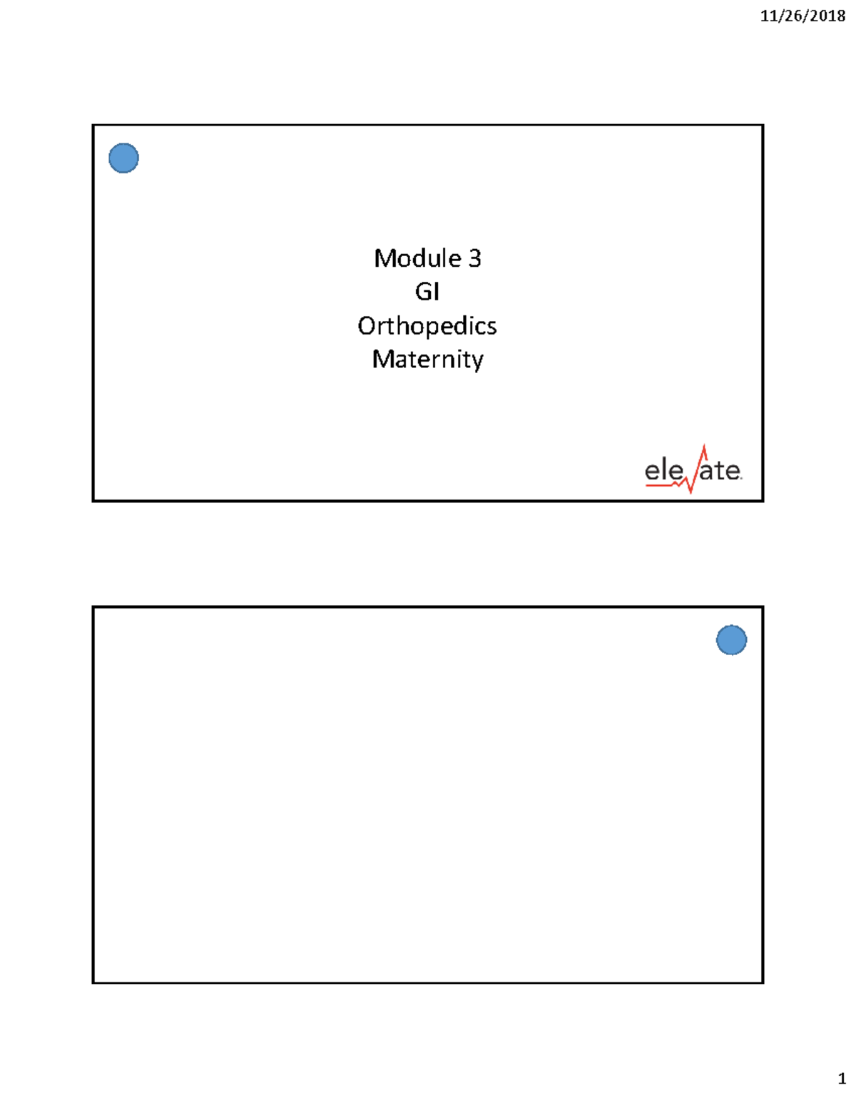 2018 Elevate Module 3 Q Cards 2018 1126 Module 3 GI Orthopedics