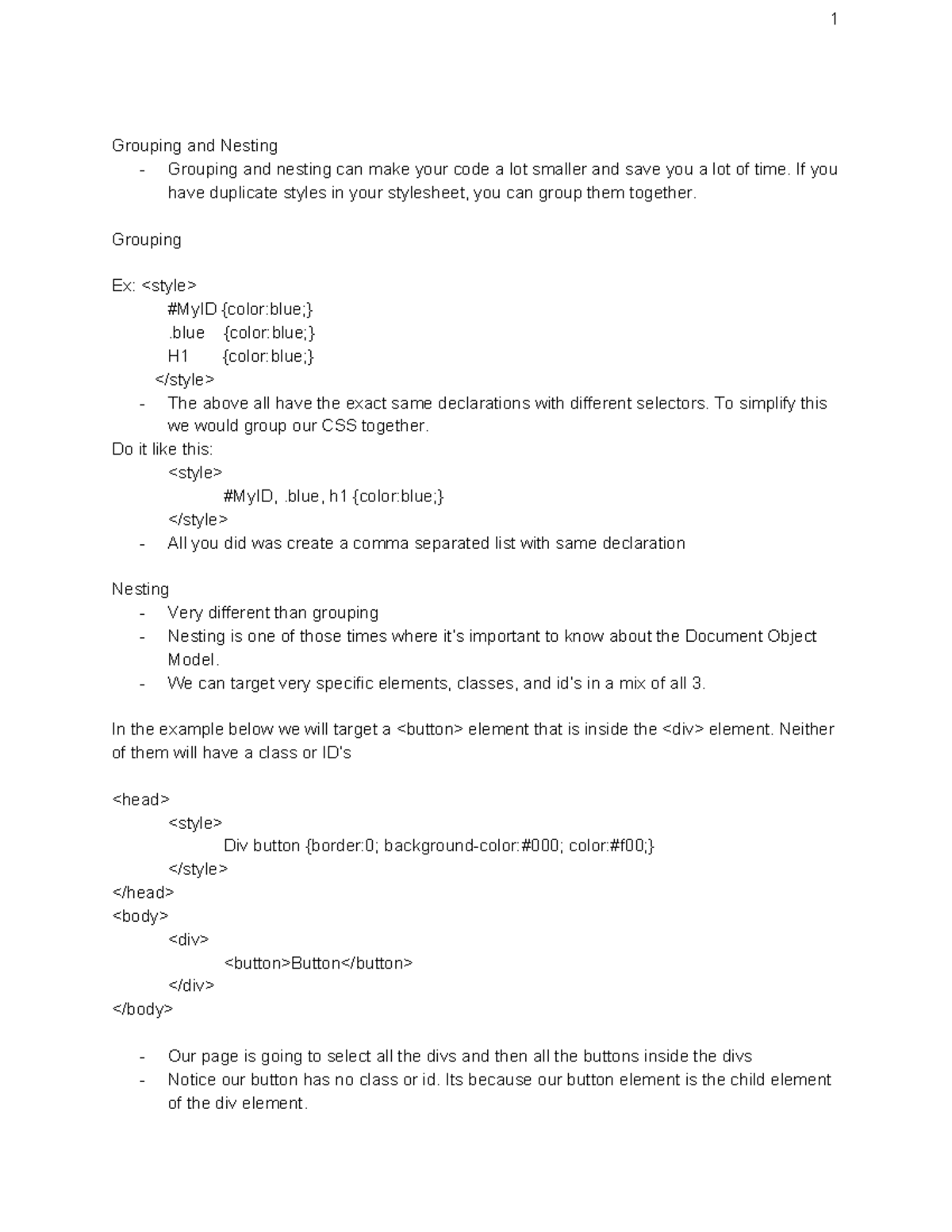 Copy Of More Advanced Css - Grouping And Nesting - Grouping And Nesting 