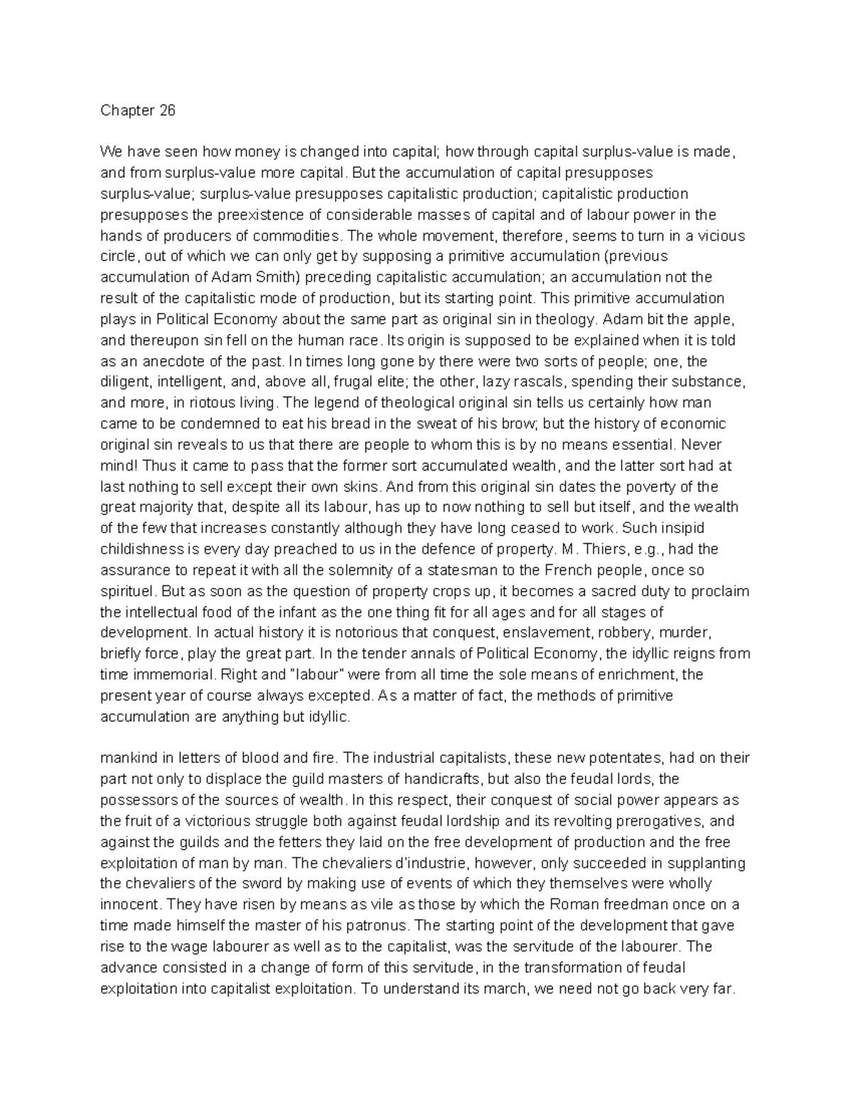 Chapter 26 Notes on Capital Volume 1 - Chapter 26 We have seen how ...