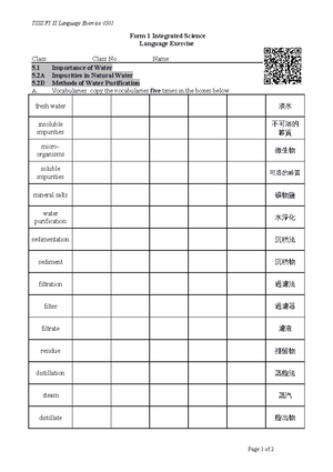 S1 Science exam 2021-22 (w ans) - 2O2I-22 57 First Examination Science ...