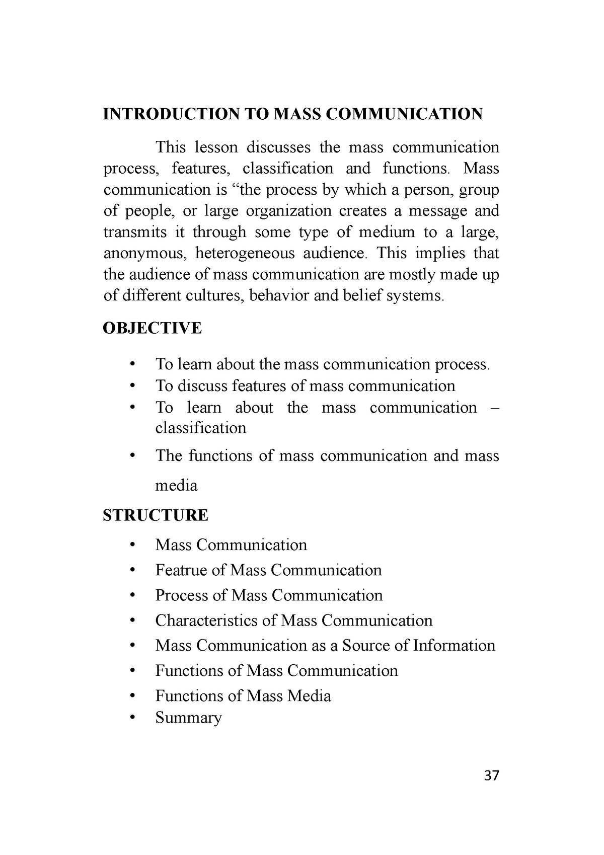 thesis of mass communication students