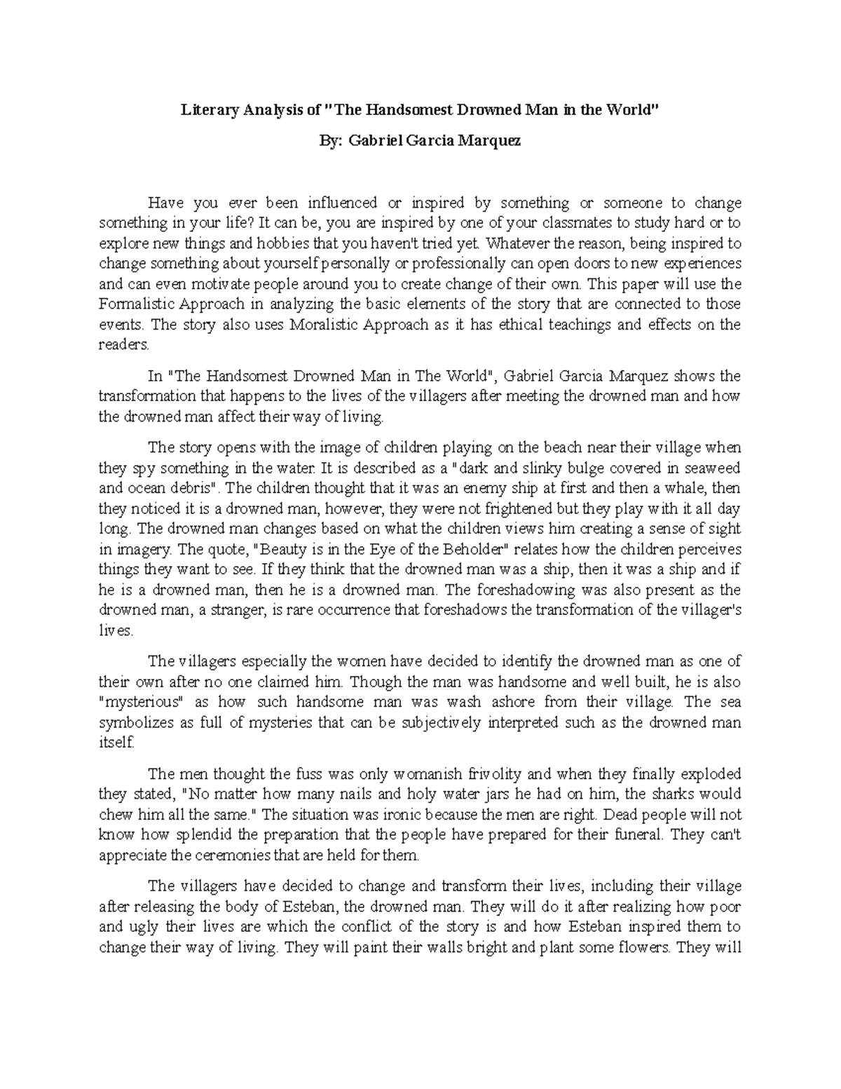 Literary analysis in global lit - BS. education - PangSU - Studocu