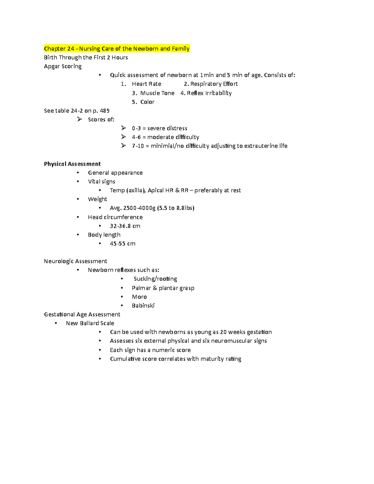 Maternity And Women - Chaper 24 - Chapter 24 - Nursing Care Of The ...