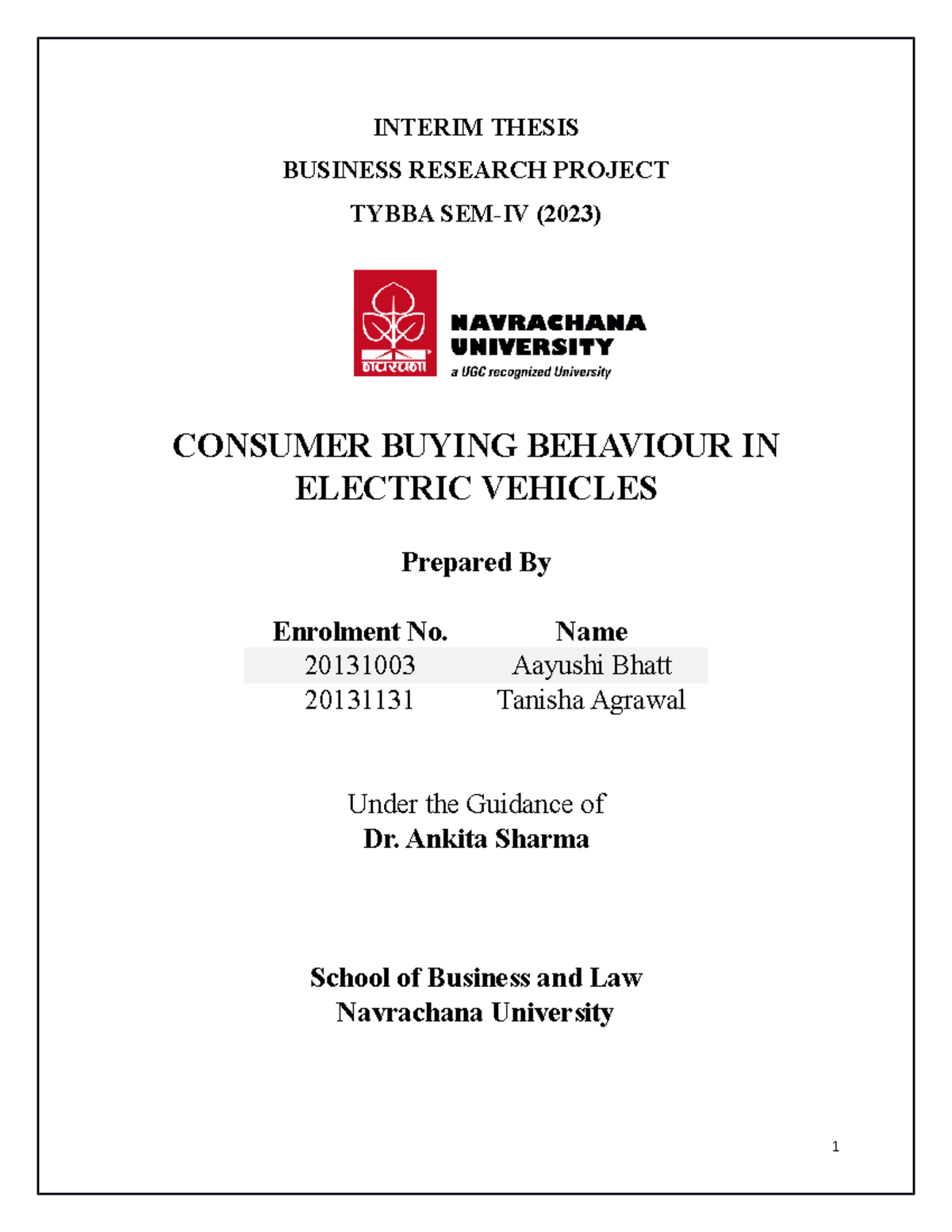 thesis interim report