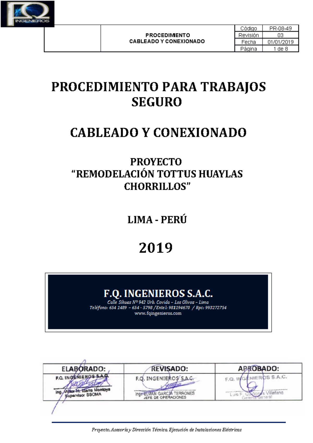 Procedimiento Cableado Y Conexionado - PROCEDIMIENTO CABLEADO Y ...