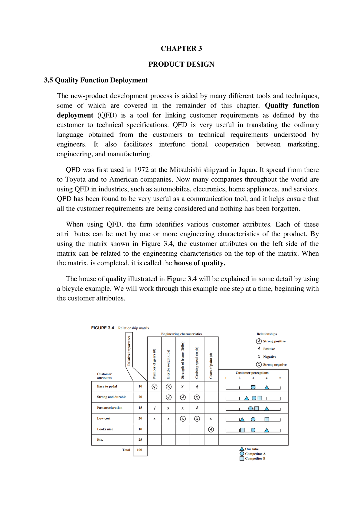 Chapter 3 Product Design ( Quality Function Deployment) - CHAPTER 3 ...