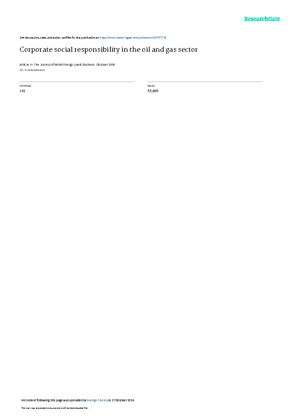 Frynas-CSRin Oiland Gas - See discussions, stats, and author profiles ...