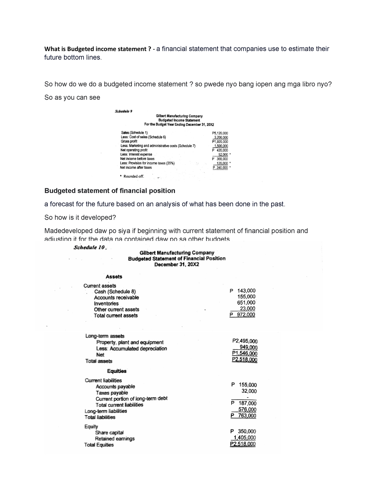 What Is Budgeted Income Statement So How Do We Do A Budgeted Income Statement So Pwede Nyo 9521