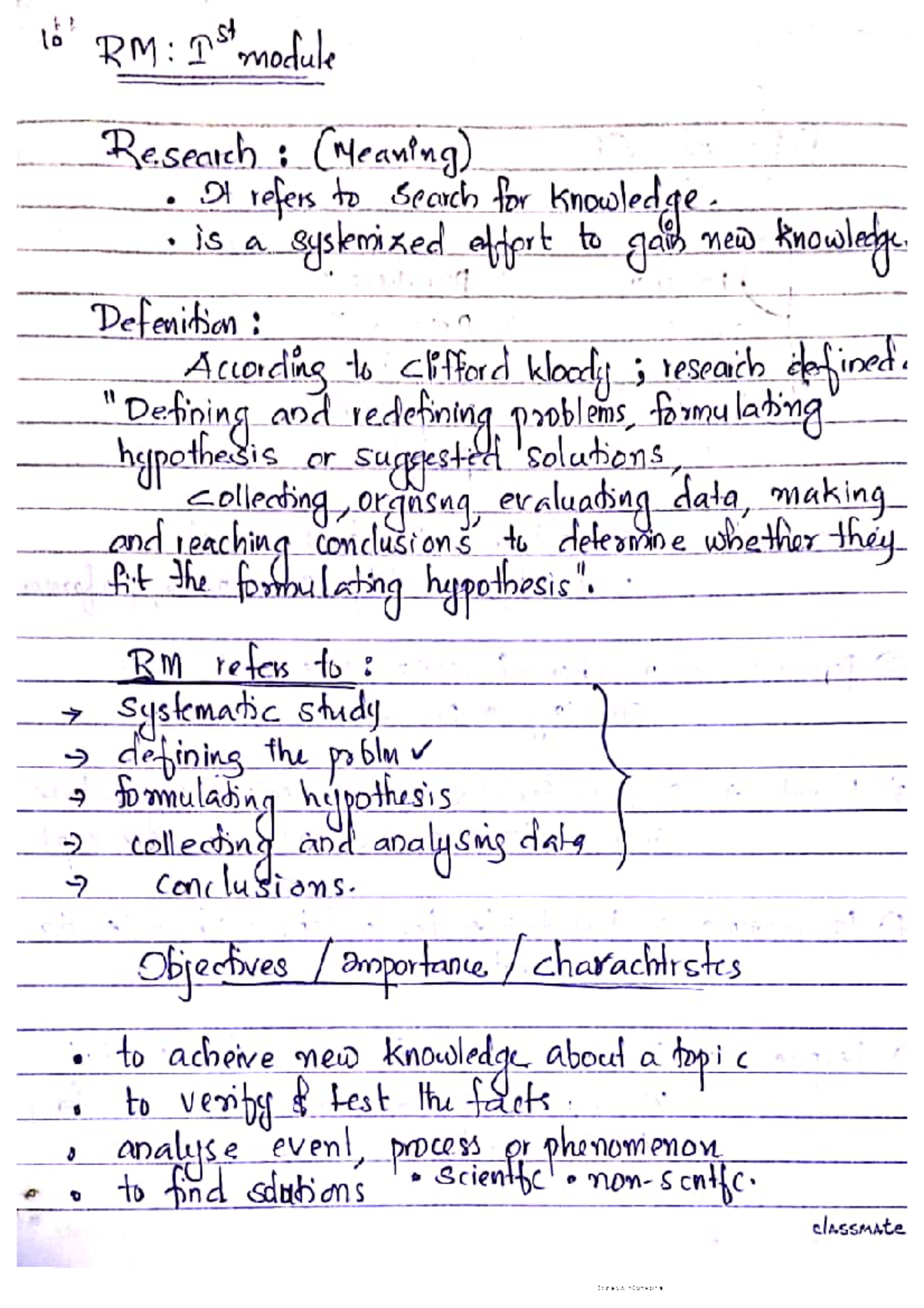 Research Methodology Notes-1 - Masters In Business Administration - Studocu