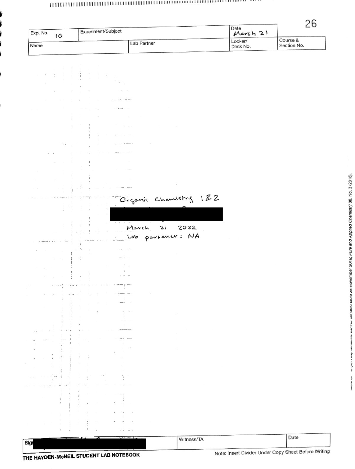 lab report chemistry experiment 1 matriculation